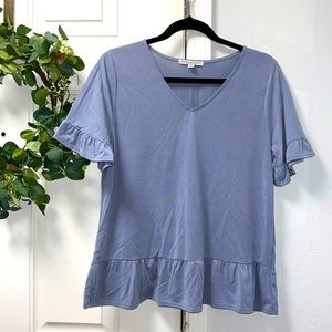 Ruffle V-neck blouse